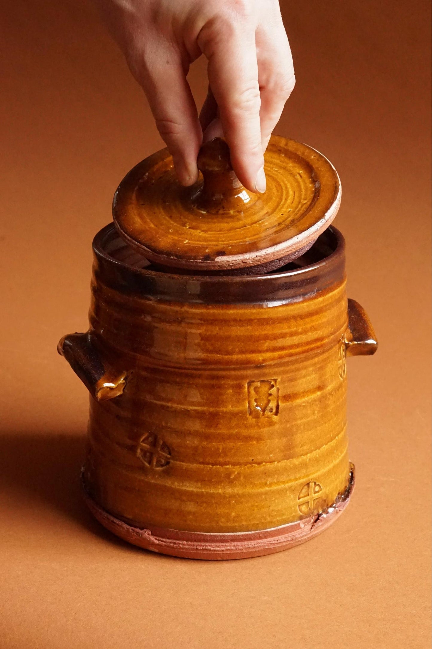 Ceramics by Joshua Williams Ochre Lidded Jars