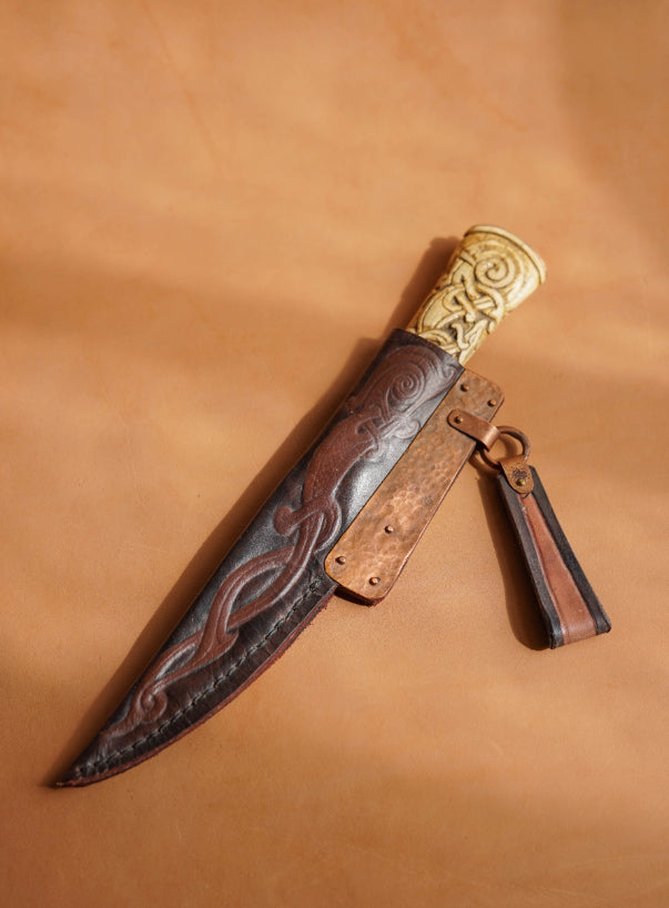 ALT=Gotlandic Knife forged and handmade by Jake Clelland of Skye Knives in his workshop in Orbost on the Isle of Skye.