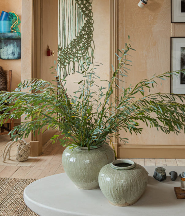 ALT=Two large ceramic vases by Ingot Objects. Both hand thrown and glazed in Glasgow.