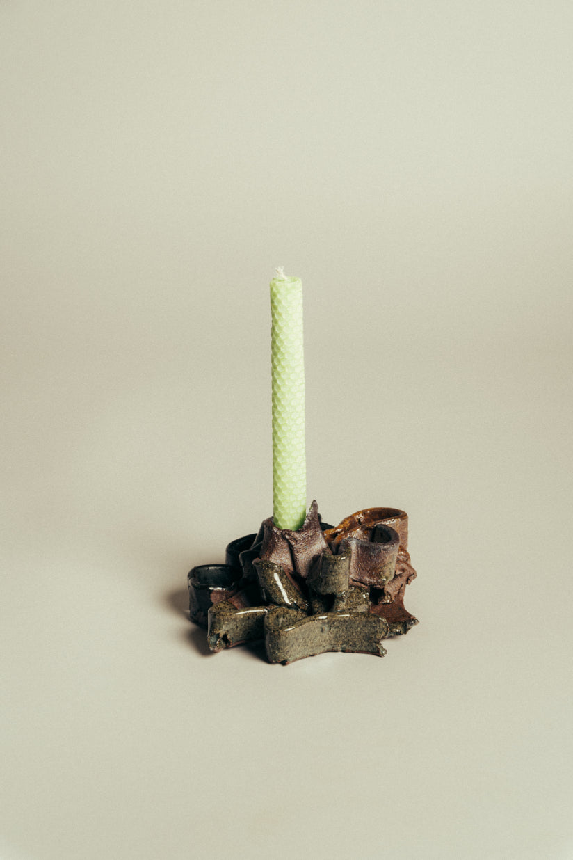 Morven Mulgrew Mortar Gun Ribbons Candlesticks