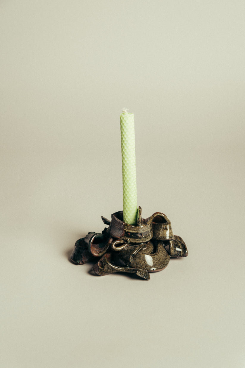Morven Mulgrew Mortar Gun Ribbons Candlesticks