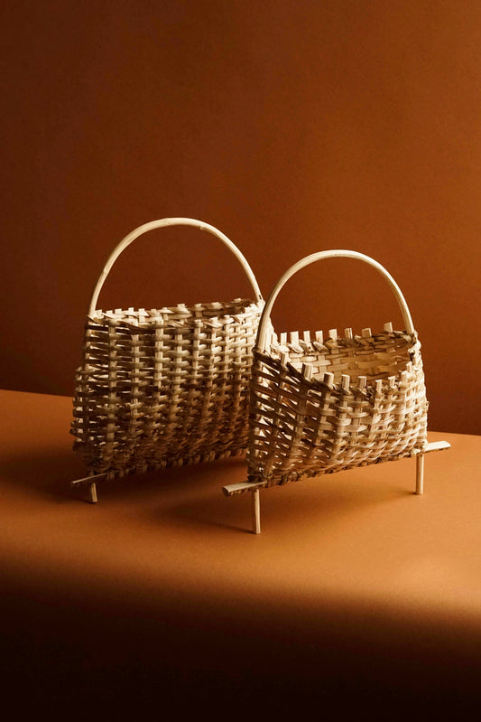 The Bumbling Basketeer Woven Hazel Berry Baskets