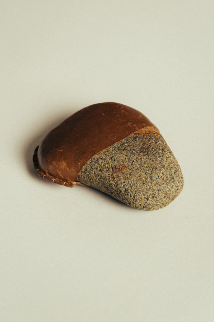 Jess White Leather Wrapped Stone