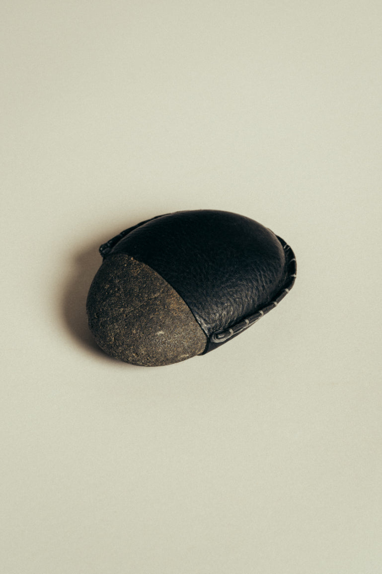 Jess White Leather Wrapped Stone