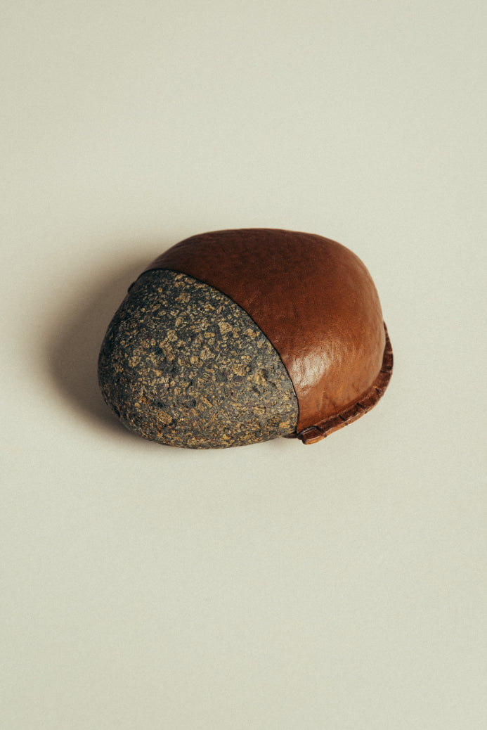 Jess White Leather Wrapped Stone