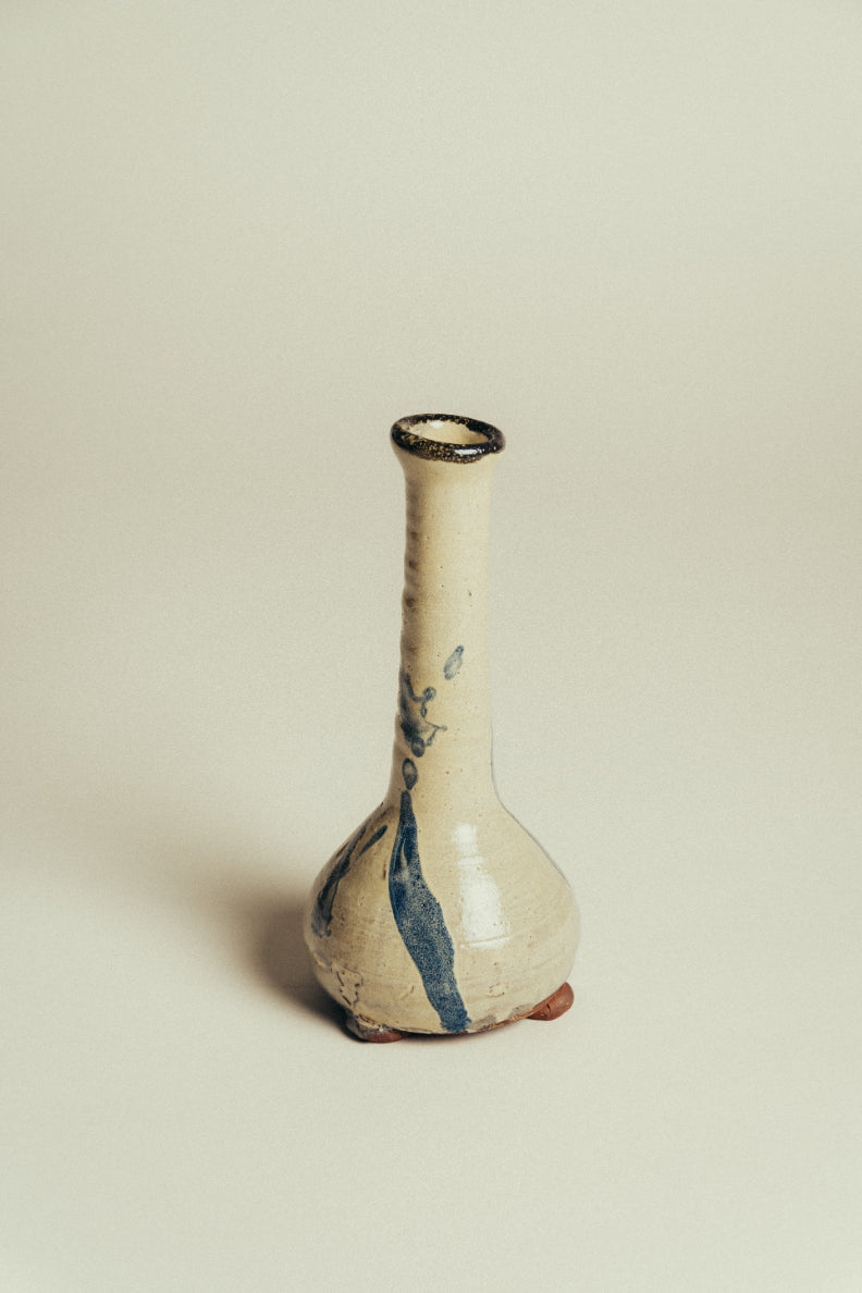 Ceramics by Joshua Williams White and Blue Flagon candlestick
