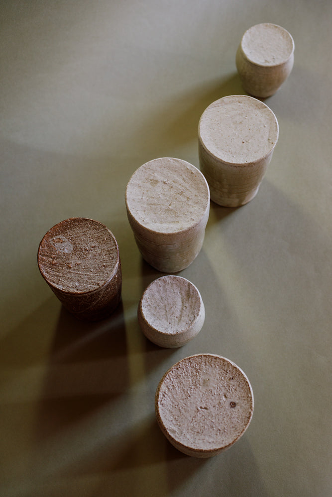 ALT=Lidded jars with expressively applied glazed. Hand crafted in Glasgow by ceramicist Jonathan Wade.